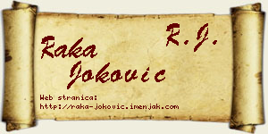 Raka Joković vizit kartica